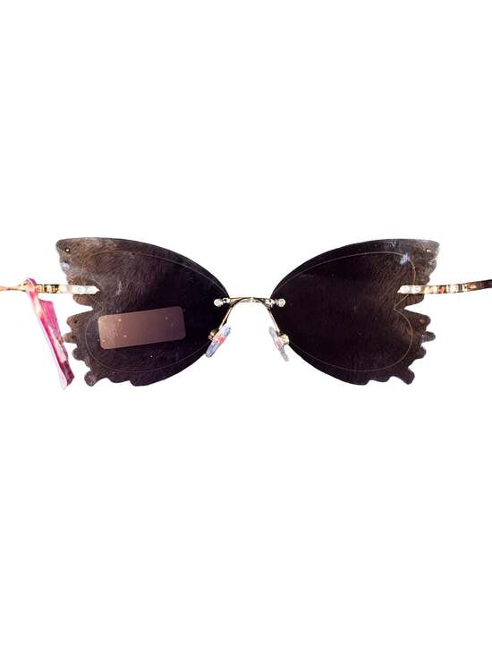 Betsey Johnson Rimless Butterfly Wings Sunglasses with...